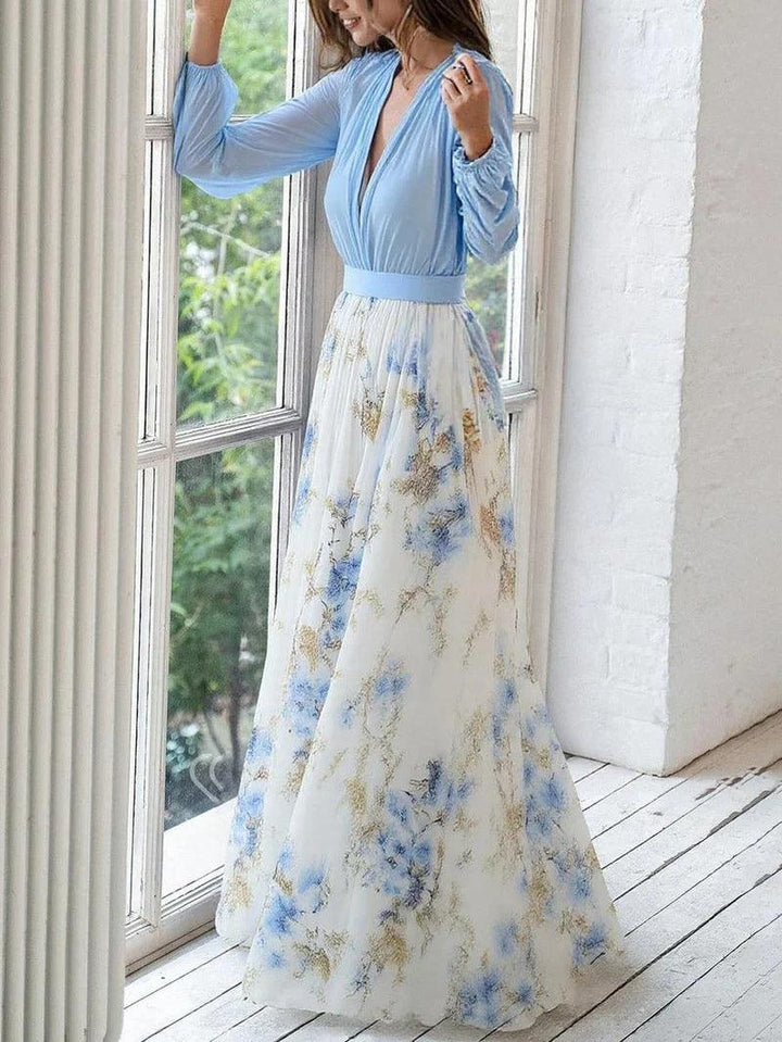 Tilda | Kleid maxi mit Blumenprint mozzafiato und V-Ausschnitt