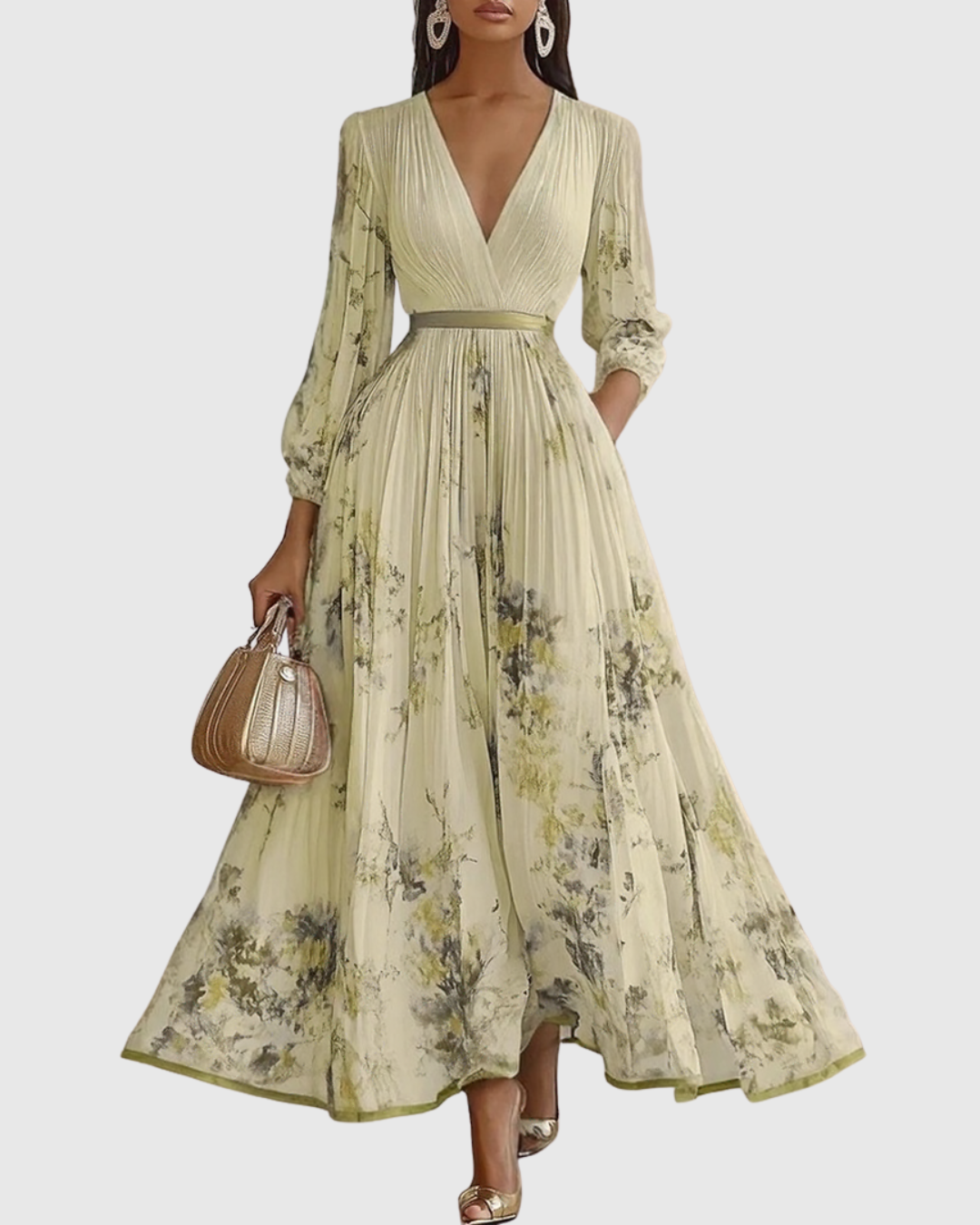 Susanne - Elegantes Maxi-Kleid mit Falten