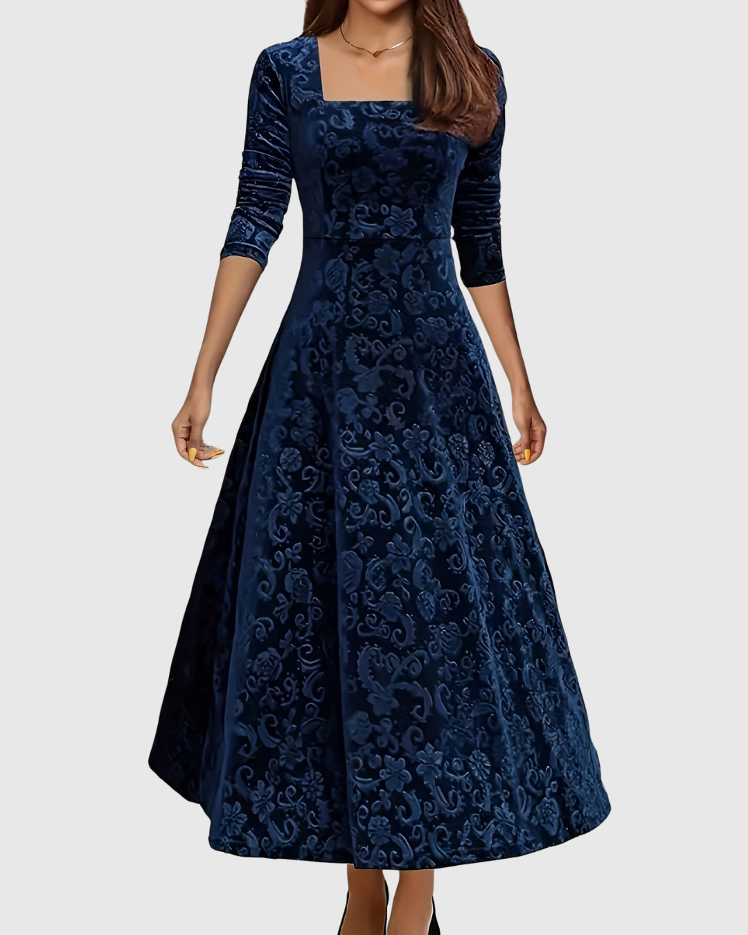 Margarete - Elegantes Blumen-Midikleid