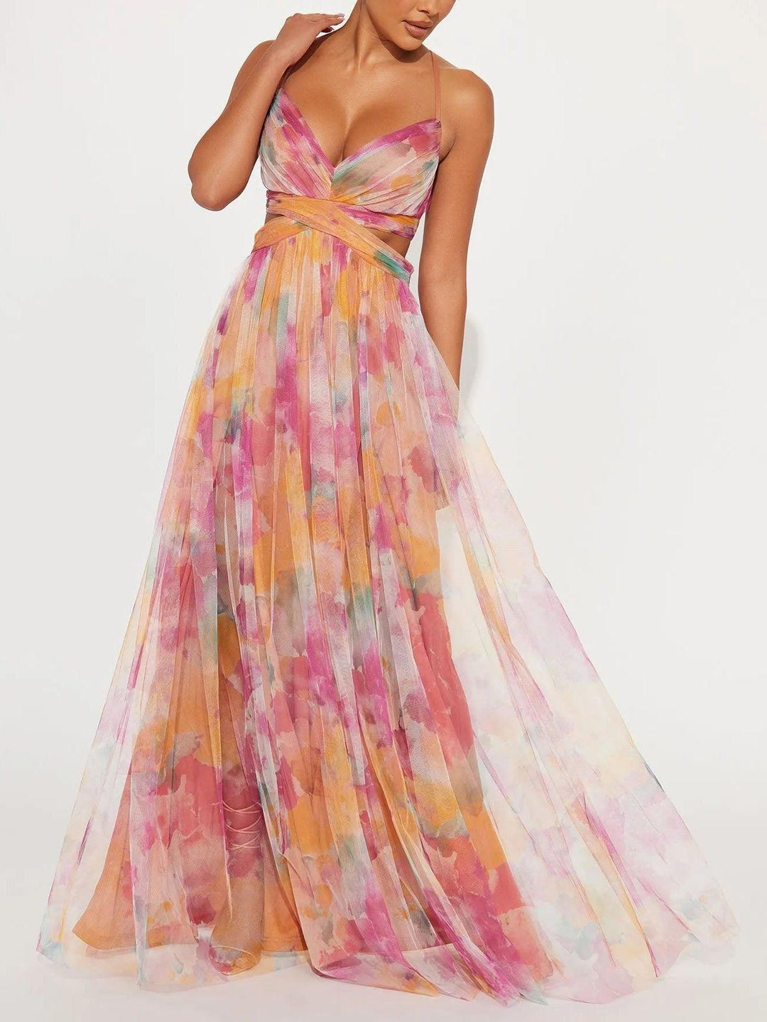 Antonia | Maxikleid Blumenprint mit V-Ausschnitt