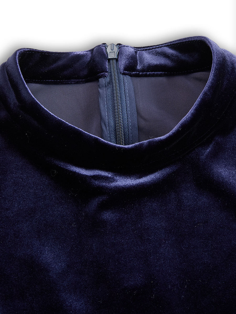 Greta - Marineblaues Midi-Kleid