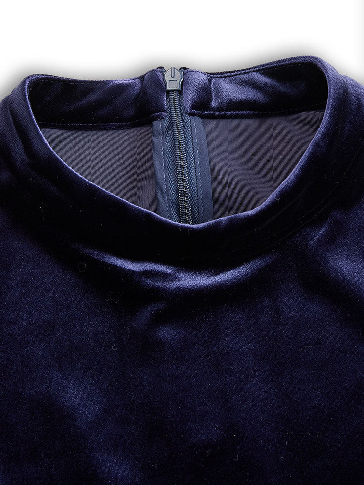 Greta - Marineblaues Midi-Kleid