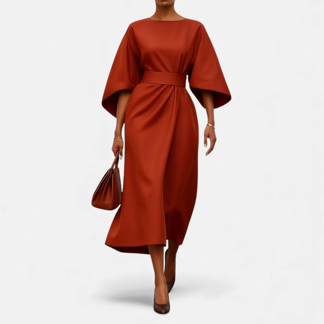 Maria - Maxikleid mit Ärmel aus Satin