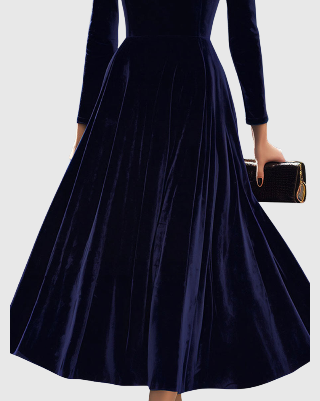 Greta - Marineblaues Midi-Kleid