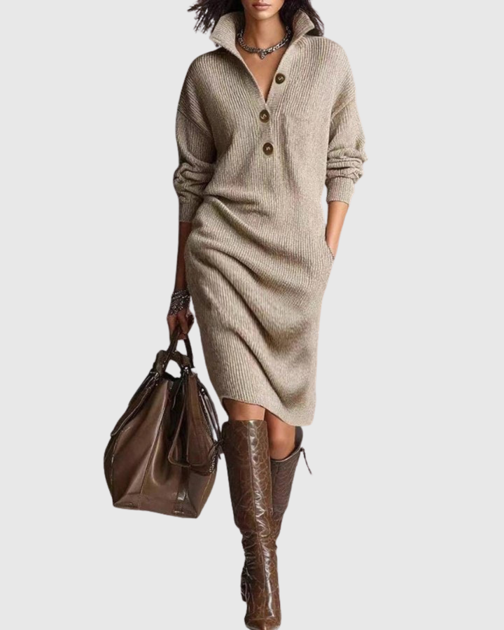 Amelie - Midi Kleid aus reiner Wolle für den Winter
