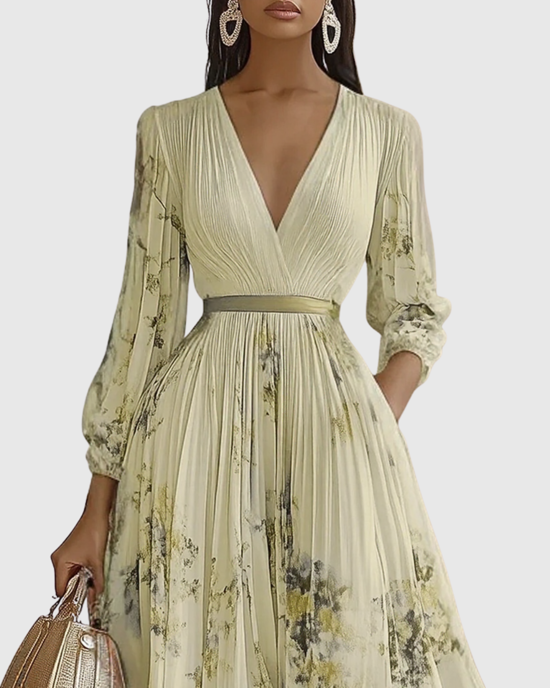 Susanne - Elegantes Maxi-Kleid mit Falten