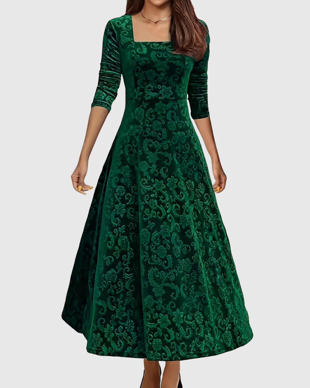 Margarete - Elegantes Blumen-Midikleid