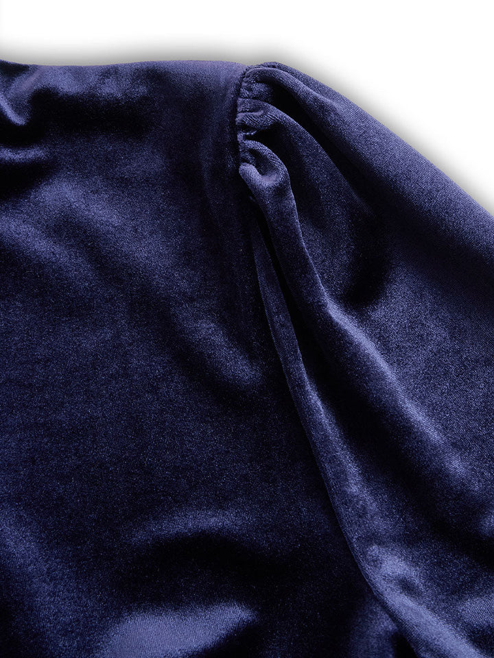 Greta - Marineblaues Midi-Kleid