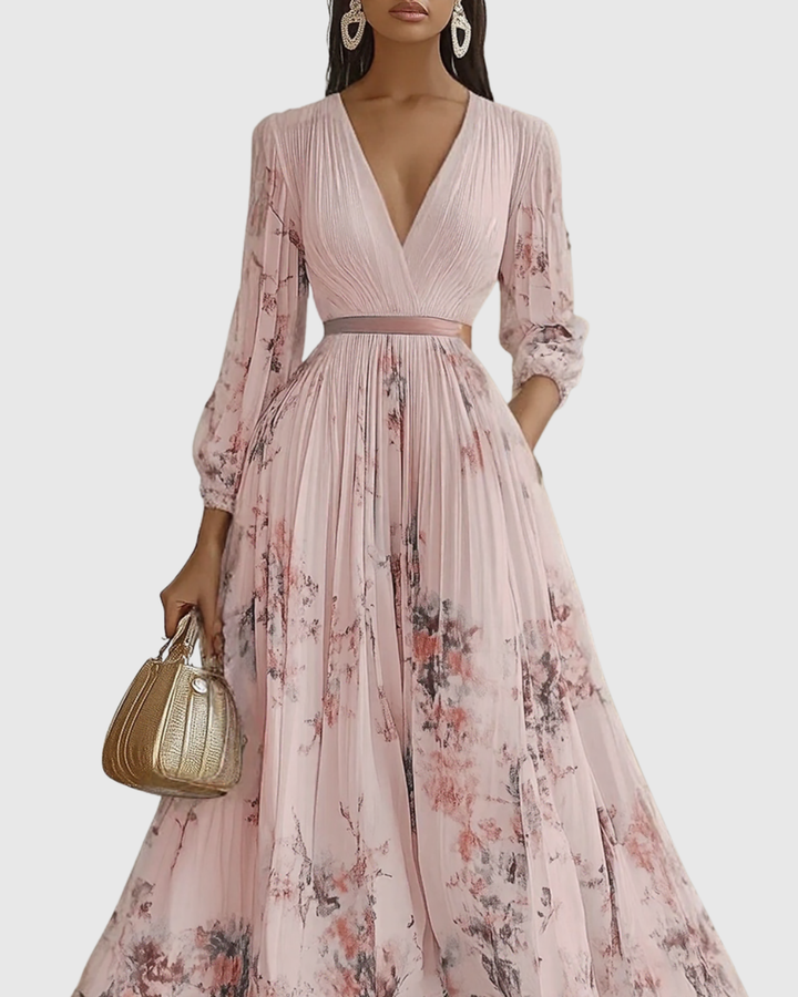 Susanne - Elegantes Maxi-Kleid mit Falten