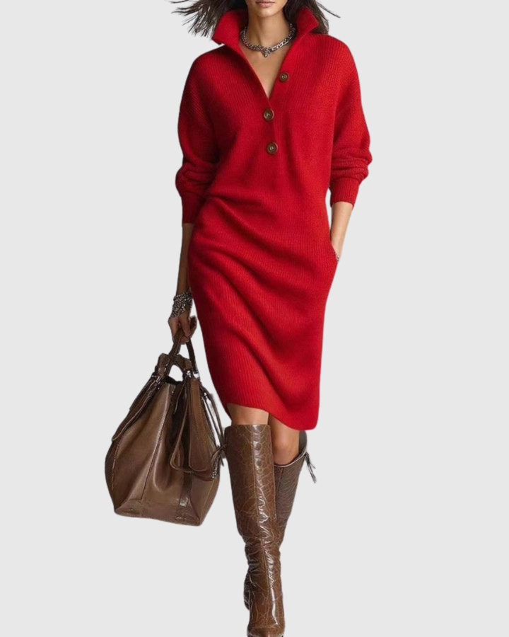 Amelie - Midi Kleid aus reiner Wolle für den Winter