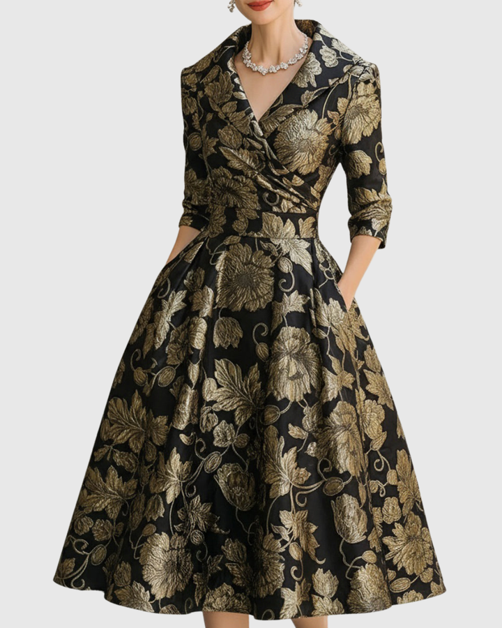 Irene - Blumen Midi Kleid