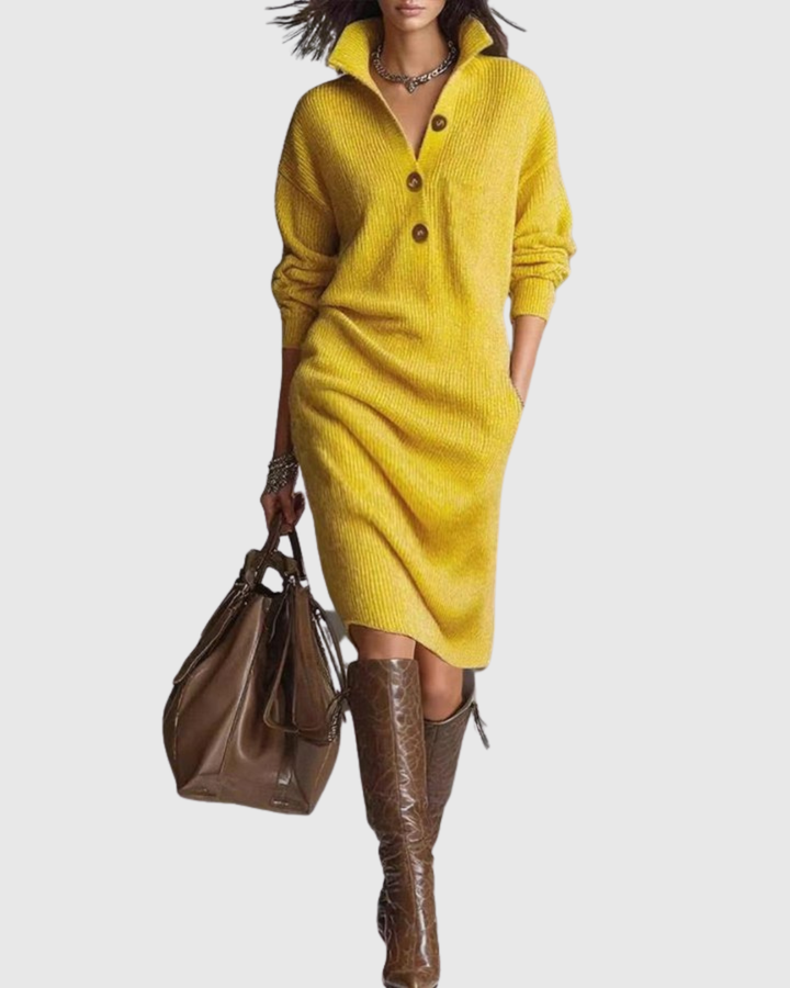 Amelie - Midi Kleid aus reiner Wolle für den Winter