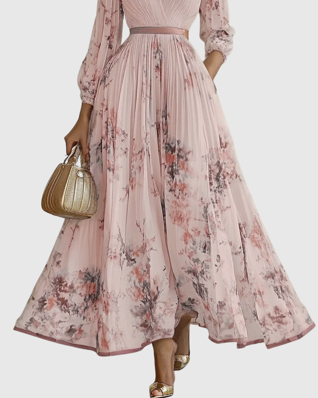 Susanne - Elegantes Maxi-Kleid mit Falten