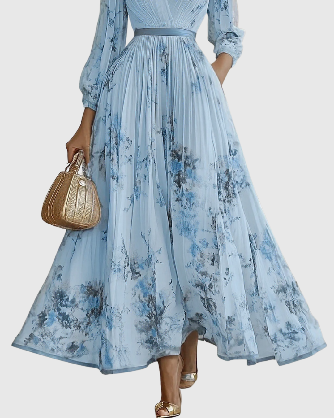 Susanne - Elegantes Maxi-Kleid mit Falten