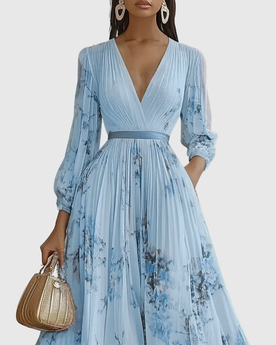 Susanne - Elegantes Maxi-Kleid mit Falten