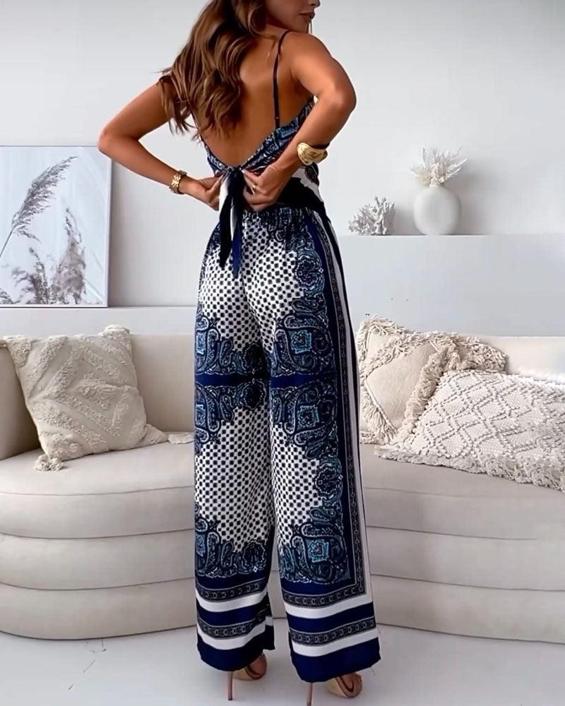 Lilly | Zweiteiliges Set elegant mit top mit Schnürung und Hose urlaubsbereit