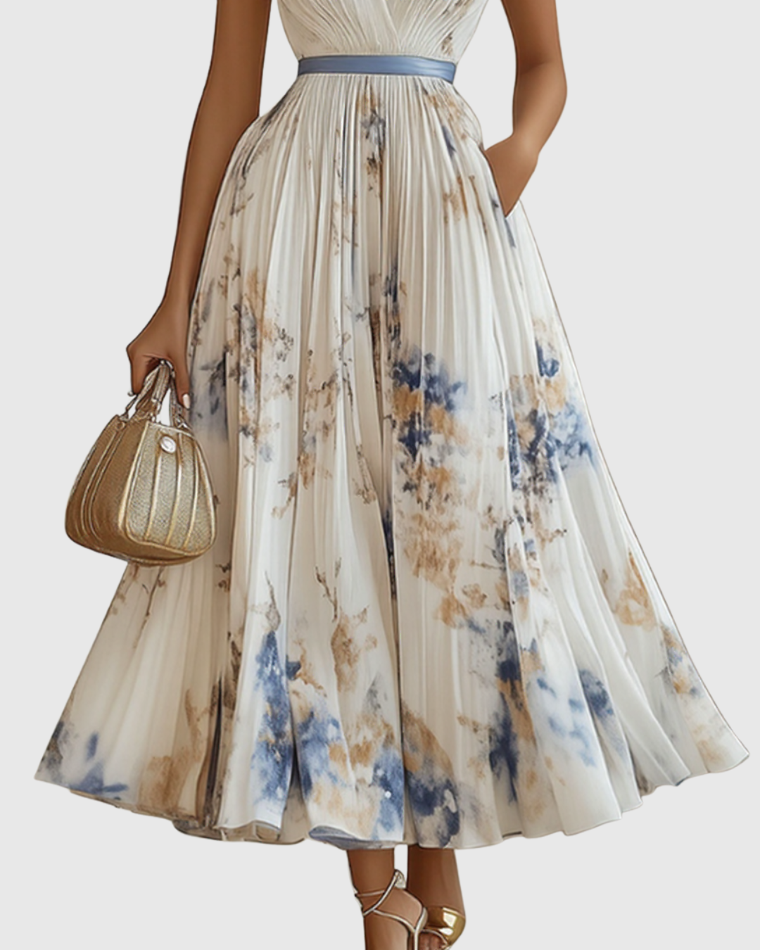 Susanne - Elegantes Maxi-Kleid mit Falten