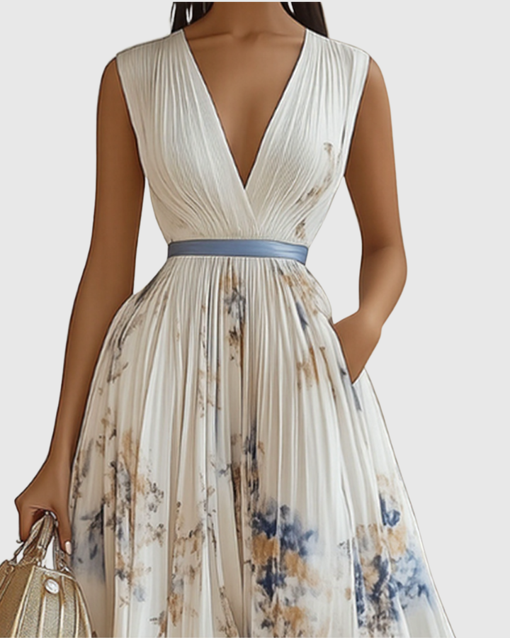 Susanne - Elegantes Maxi-Kleid mit Falten