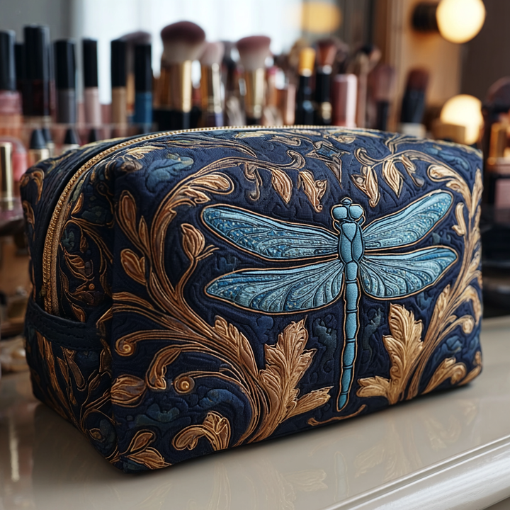Gesteppte Kosmetiktasche mit leuchtender Libelle