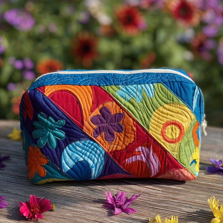 Gesteppte Kosmetiktasche mit kosmischem Motiv