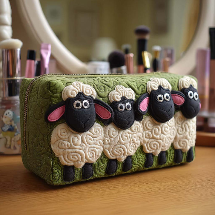 Gesteppte Kosmetiktasche mit weichem Flock