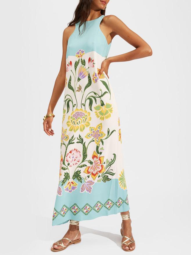 Josefine | Midikleid ärmellos mit Blumenprint Resort Sunshine