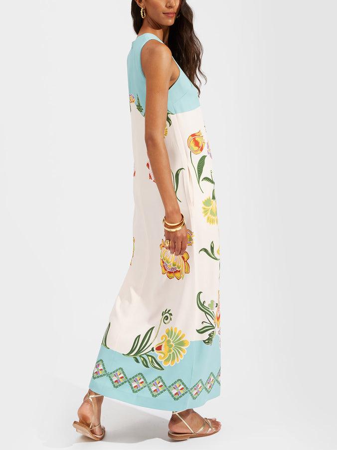 Josefine | Midikleid ärmellos mit Blumenprint Resort Sunshine