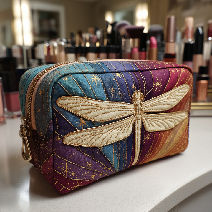 Gesteppte Kosmetiktasche mit Libelle