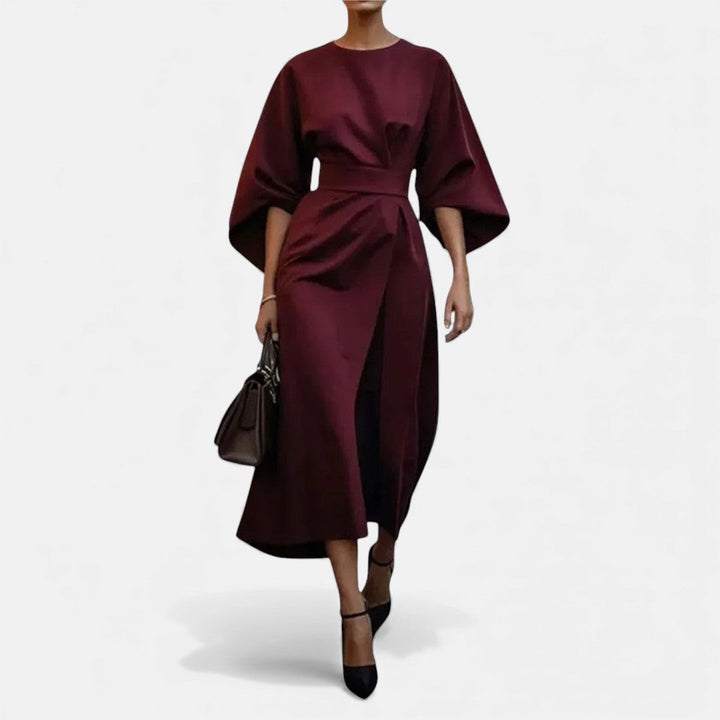 Maria - Maxikleid mit Ärmel aus Satin