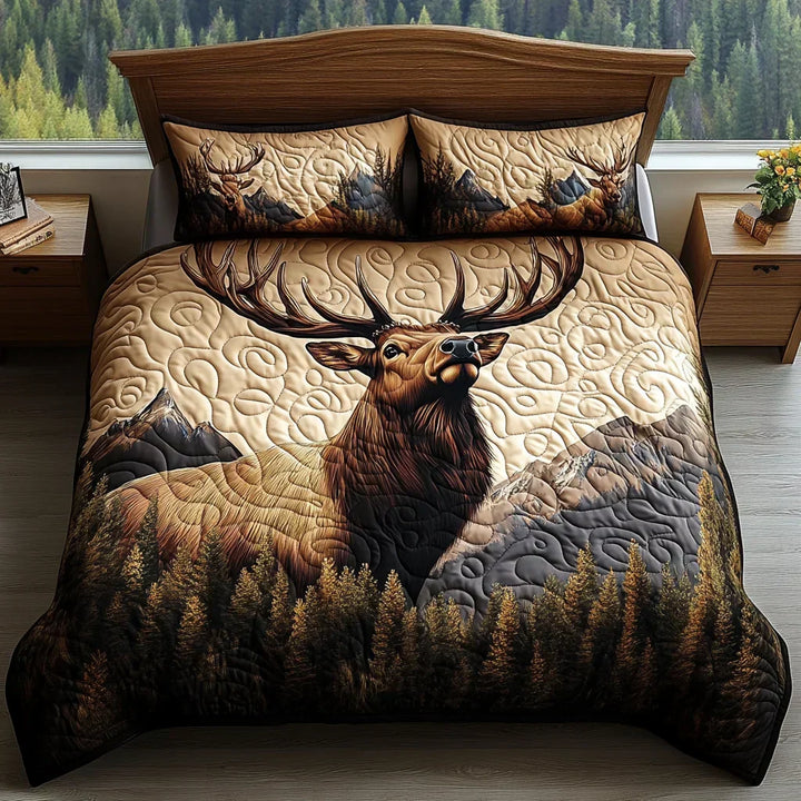 3-teilige gesteppte Bettwäsche - Waldtiere