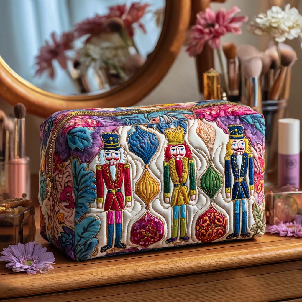 Gesteppte Kosmetiktasche mit Weihnachtssoldat