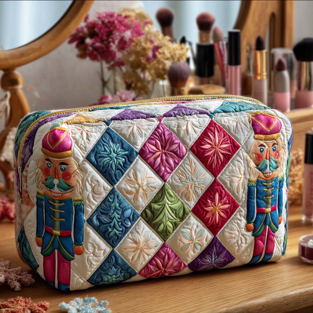 Gesteppte Kosmetiktasche mit Weihnachtssoldat
