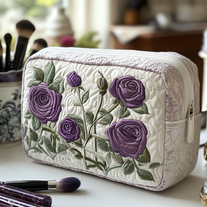 Gesteppte Kosmetiktasche mit Mondscheinblume