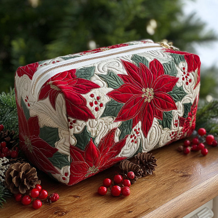 Gesteppte Kosmetiktasche mit Weihnachtsstern