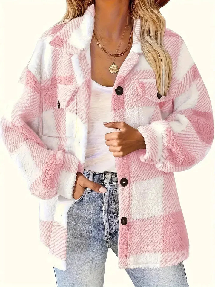 Frieda | Elegante gestreifte Fleecejacke