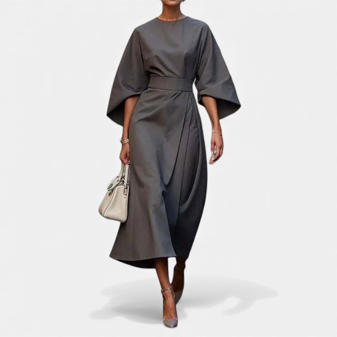 Maria - Maxikleid mit Ärmel aus Satin