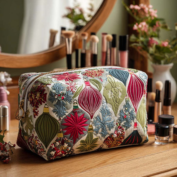 Gesteppte Kosmetiktasche mit leuchtendem Ornament