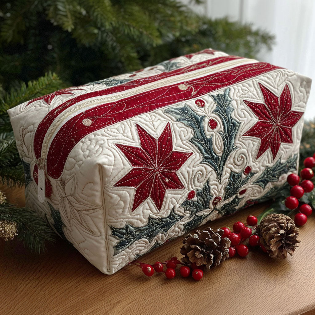 Gesteppte Kosmetiktasche mit Sternenblättern
