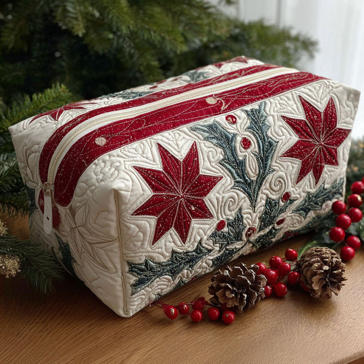Gesteppte Kosmetiktasche mit Sternenblättern