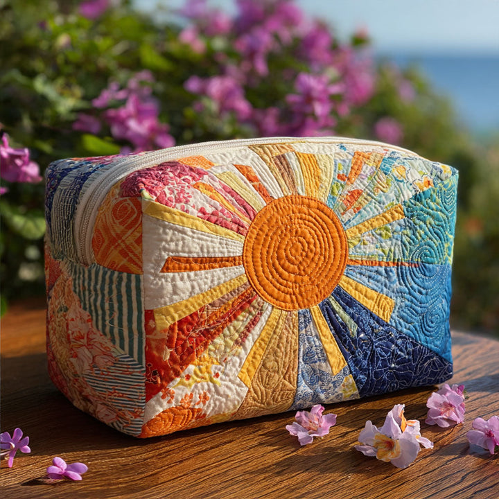 Gesteppte Kosmetiktasche mit Sonnenstrahl