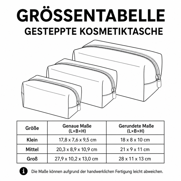 Gesteppte Kosmetiktasche mit Bienen und Blumen