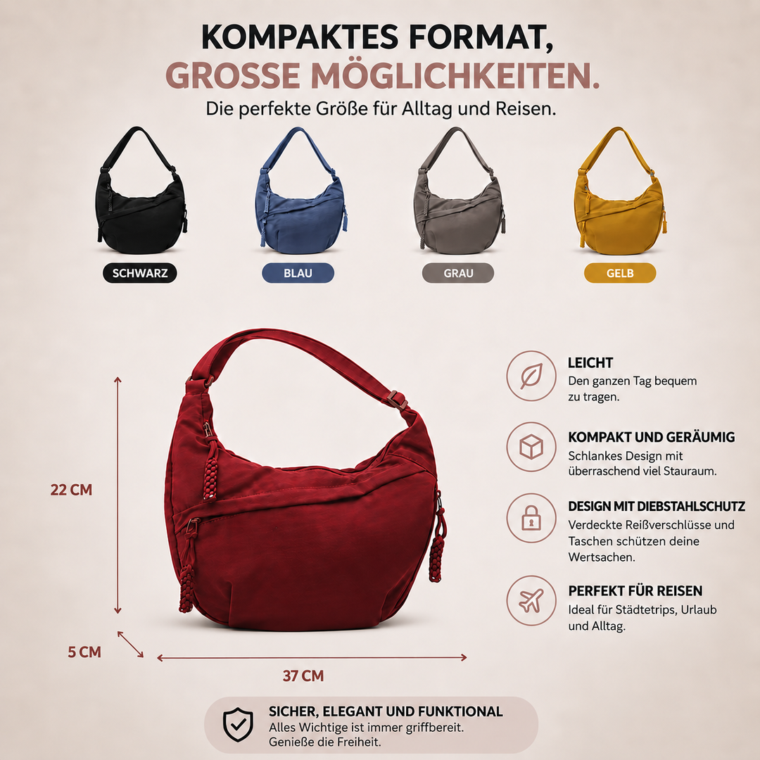 Lena | Schultertasche in Schwarz