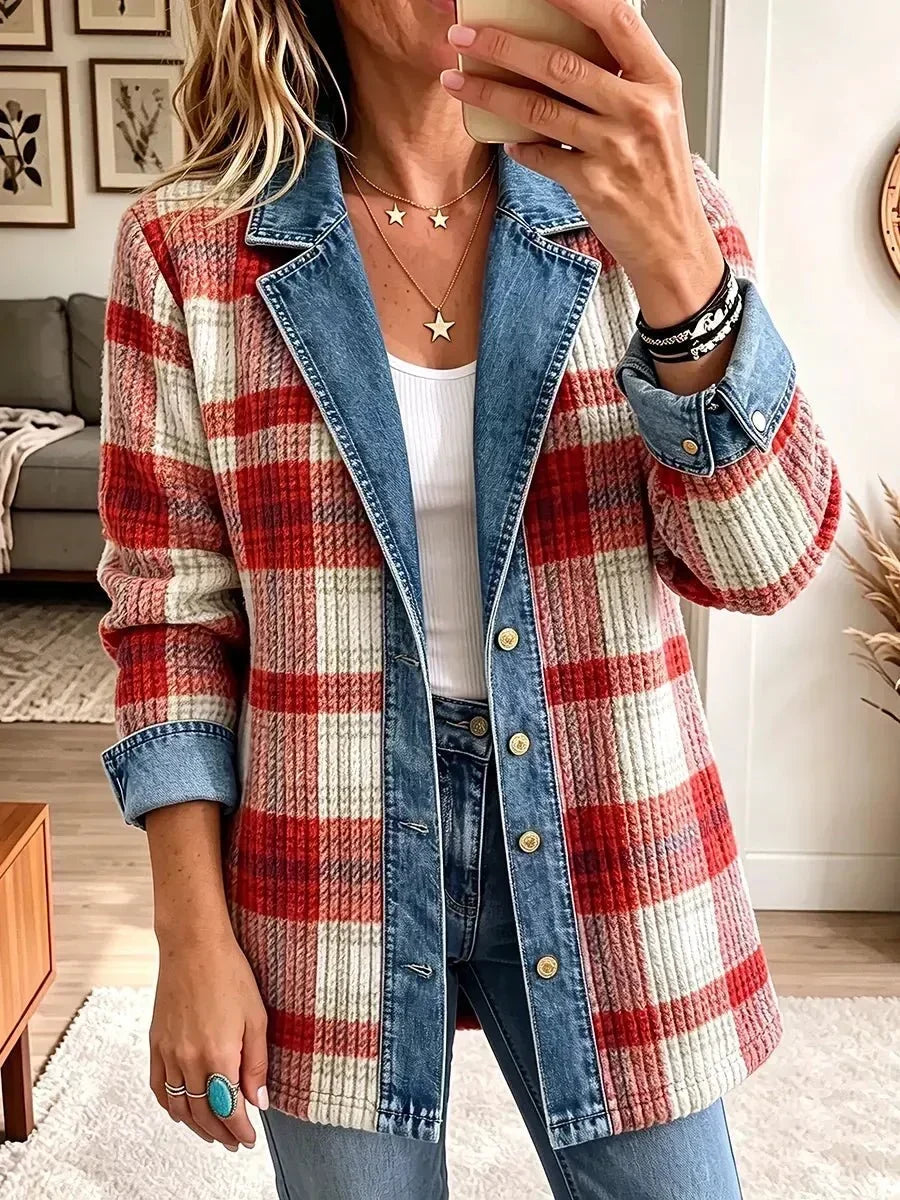 Helene | Vintage-Jeansjacke mit Patchwork