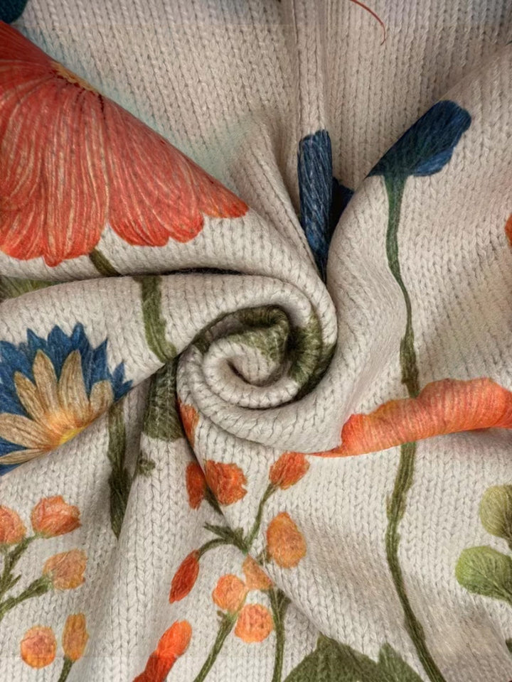 Andrea | Strickjacke mit Wildblumenmuster